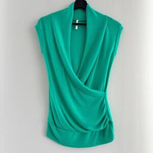 Bella D Faux Wrap Knit Top Sleeveless Sweater Women's Size Large